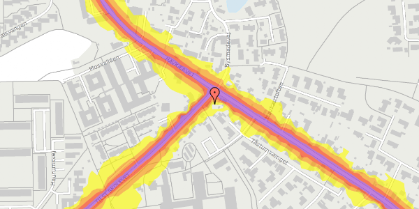 Trafikstøjkort på Tilst Skolevej 3, 8381 Tilst