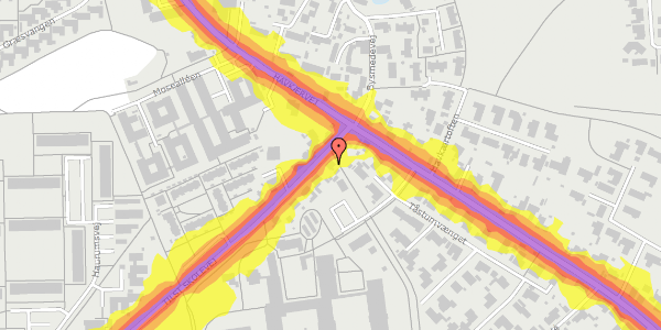 Trafikstøjkort på Tilst Skolevej 5, 8381 Tilst