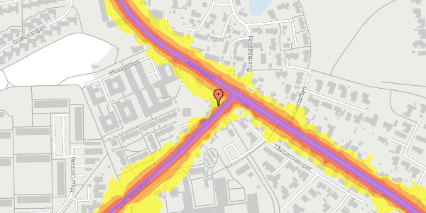 Trafikstøjkort på Tilst Skolevej 6, 8381 Tilst