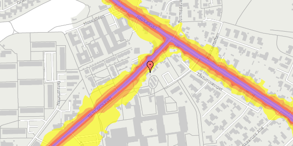 Trafikstøjkort på Tilst Skolevej 11, 8381 Tilst