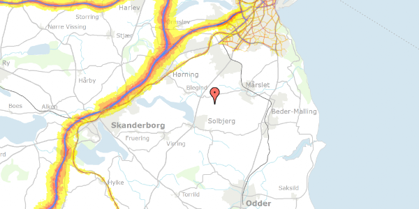 Trafikstøjkort på Tisetvej 46, 8355 Solbjerg