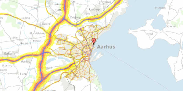 Trafikstøjkort på Tordenskjoldsgade 21, 1. th, 8200 Aarhus N