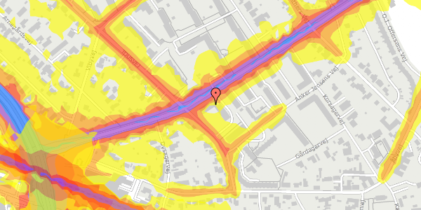 Trafikstøjkort på Tousvej 95, 1. th, 8230 Åbyhøj