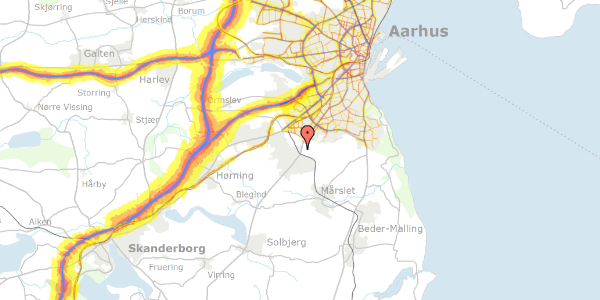 Trafikstøjkort på Tranbjerg Hovedgade 17, 8310 Tranbjerg J