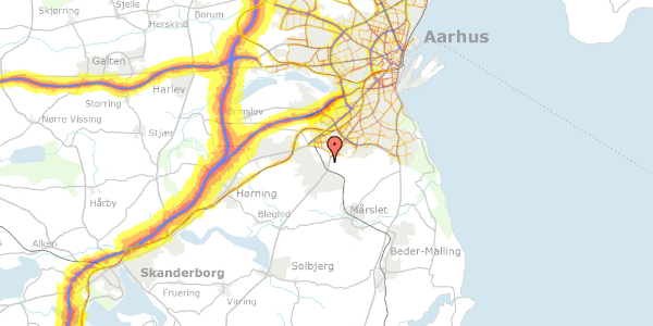 Trafikstøjkort på Tranbjerg Hovedgade 18C, 8310 Tranbjerg J