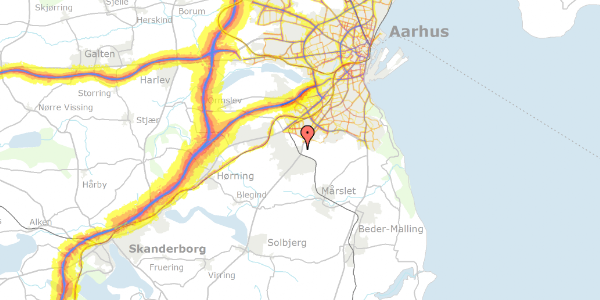 Trafikstøjkort på Tranbjerg Hovedgade 24A, 8310 Tranbjerg J