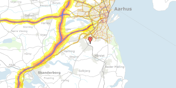 Trafikstøjkort på Tranbjerg Hovedgade 32B, 8310 Tranbjerg J