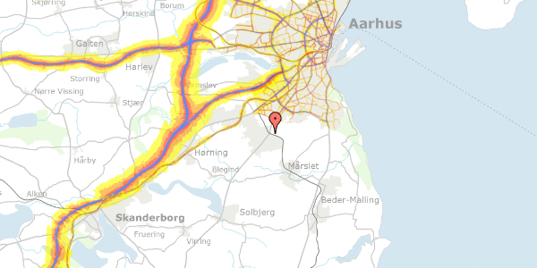 Trafikstøjkort på Tranbjerg Hovedgade 45, 8310 Tranbjerg J