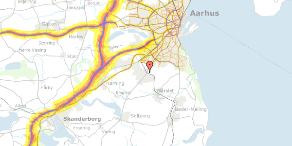 Trafikstøjkort på Tranbjerg Hovedgade 52, 8310 Tranbjerg J