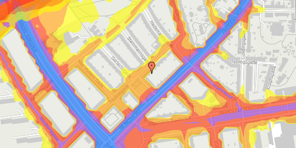 Trafikstøjkort på Trepkasgade 15, 3. th, 8000 Aarhus C