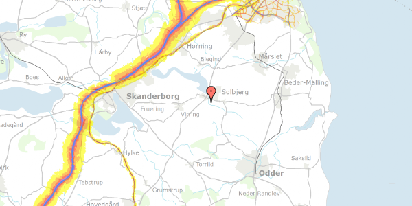 Trafikstøjkort på Trolddalsvej 3, 8355 Solbjerg