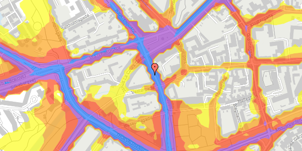 Trafikstøjkort på Vester Allé 29, 5. tv, 8000 Aarhus C