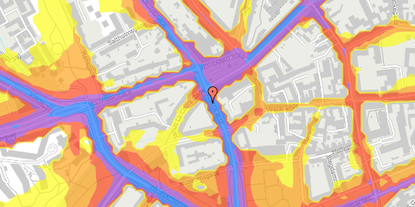 Trafikstøjkort på Vester Allé 33, 3. th, 8000 Aarhus C