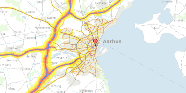 Trafikstøjkort på Vesterport 8G, st. , 8000 Aarhus C