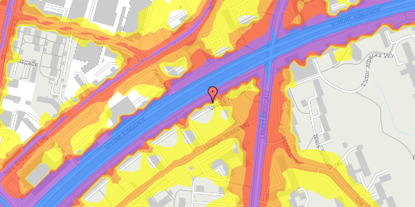 Trafikstøjkort på Vestre Ringgade 224, 2. th, 8000 Aarhus C