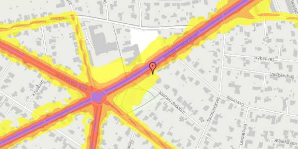 Trafikstøjkort på Vestre Strandallé 100, 8240 Risskov