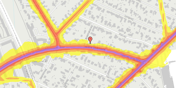 Trafikstøjkort på Vestre Strandallé 135, 8240 Risskov