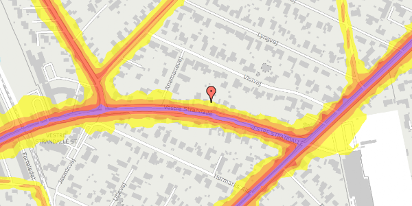 Trafikstøjkort på Vestre Strandallé 139B, 8240 Risskov