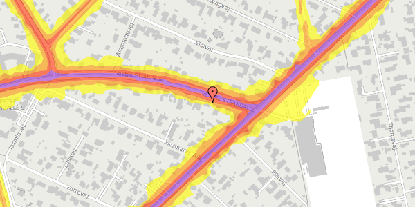 Trafikstøjkort på Vestre Strandallé 158, 8240 Risskov