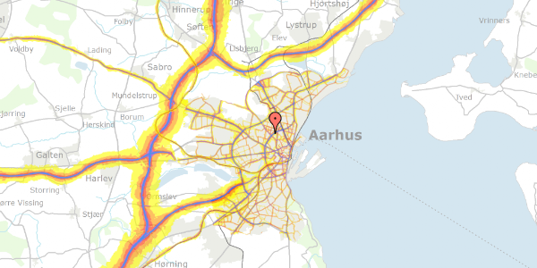 Trafikstøjkort på Vilh. Bergsøes Vej 33, st. th, 8210 Aarhus V