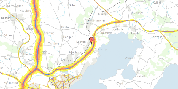 Trafikstøjkort på Violskrænten 4, 8541 Skødstrup