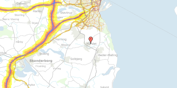 Trafikstøjkort på Visbjerg Hegn 7, 8320 Mårslet