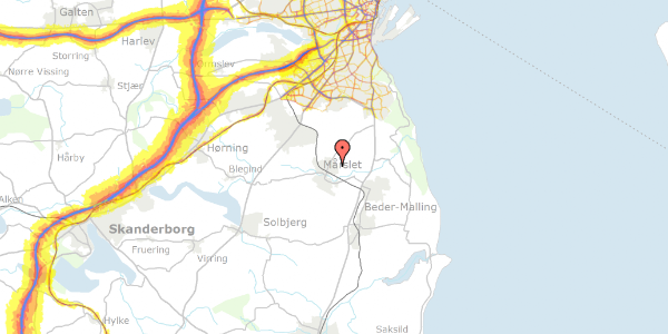 Trafikstøjkort på Visbjerg Hegn 36, 8320 Mårslet