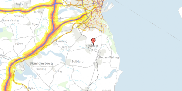 Trafikstøjkort på Visbjerg Hegn 89, 8320 Mårslet