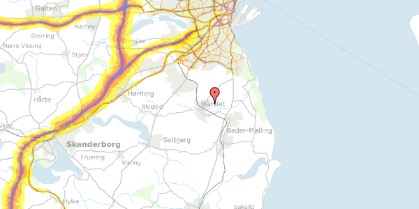 Trafikstøjkort på Visbjerg Hegn 139, 8320 Mårslet