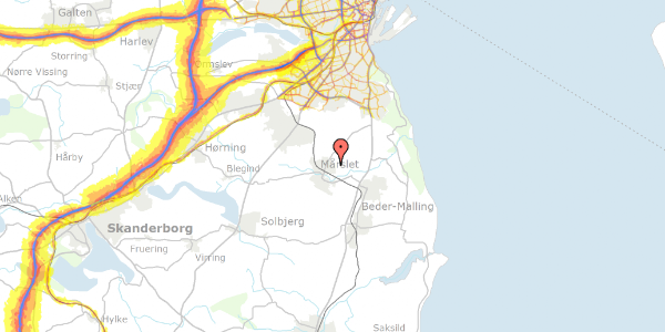 Trafikstøjkort på Visbjerg Hegn 166, 8320 Mårslet