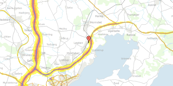 Trafikstøjkort på Vorrevej 3, 8541 Skødstrup