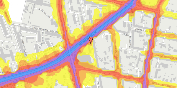 Trafikstøjkort på Willemoesgade 27, st. tv, 8200 Aarhus N