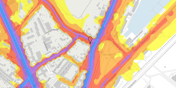 Trafikstøjkort på Østbanetorvet 3, 2. th, 8000 Aarhus C