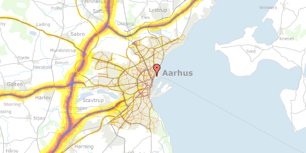 Trafikstøjkort på Østbanetorvet 6, 4. th, 8000 Aarhus C