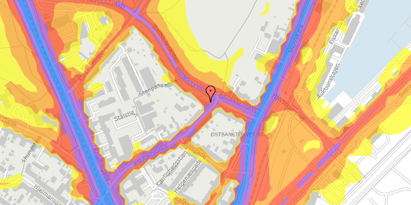 Trafikstøjkort på Østboulevarden 1, 2. th, 8000 Aarhus C