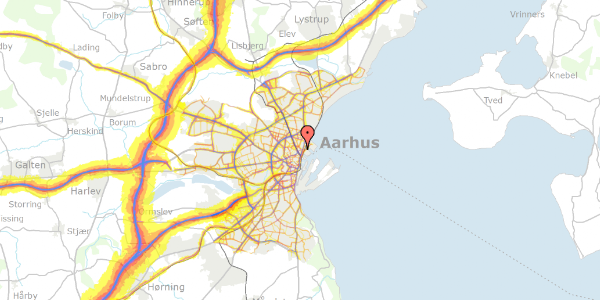 Trafikstøjkort på Østboulevarden 5B, st. th, 8000 Aarhus C