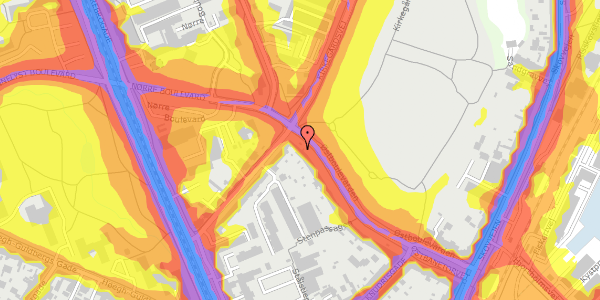 Trafikstøjkort på Østboulevarden 33, 3. , 8000 Aarhus C