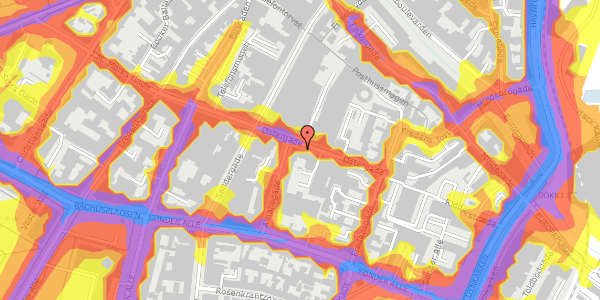 Trafikstøjkort på Østergade 28, kl. 1, 8000 Aarhus C