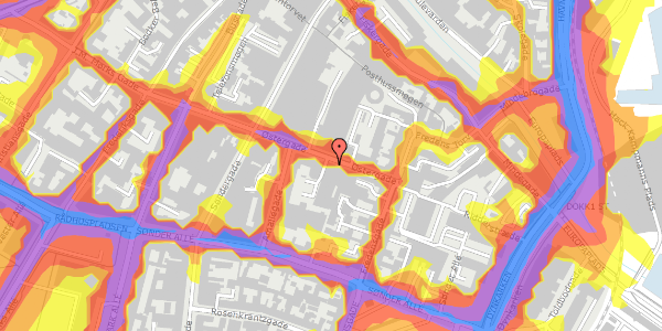 Trafikstøjkort på Østergade 40, st. , 8000 Aarhus C