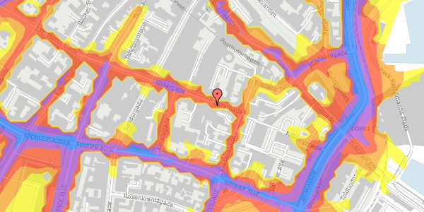 Trafikstøjkort på Østergade 44, st. , 8000 Aarhus C