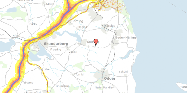 Trafikstøjkort på Østergårdsvej 210, 8340 Malling