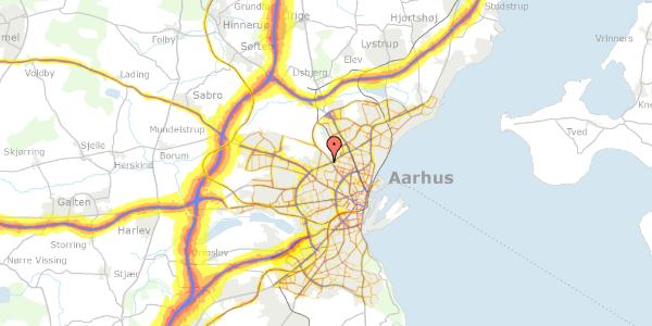 Trafikstøjkort på Østerlarsvej 1, 8210 Aarhus V