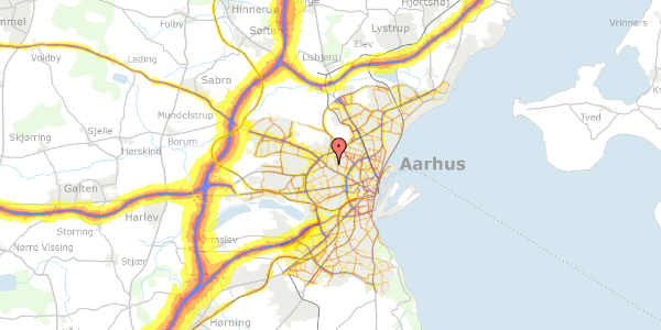 Trafikstøjkort på Østrevej 24, 8210 Aarhus V