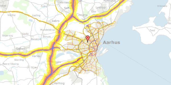 Trafikstøjkort på Østrevej 25, 8210 Aarhus V