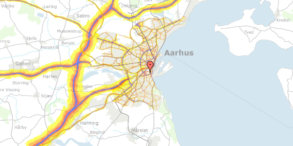 Trafikstøjkort på Ålborggade 1, st. th, 8000 Aarhus C