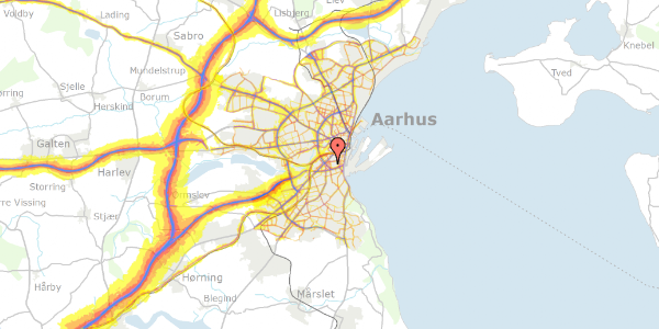 Trafikstøjkort på Ålborggade 14, 2. th, 8000 Aarhus C