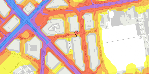 Trafikstøjkort på Ålborggade 15A, st. th, 8000 Aarhus C