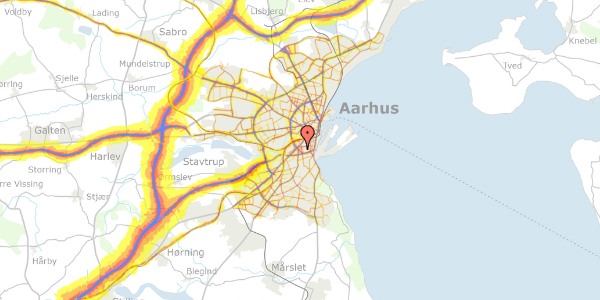 Trafikstøjkort på Ålborggade 21, 2. th, 8000 Aarhus C