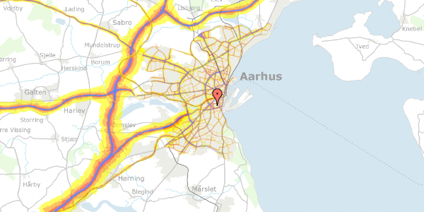 Trafikstøjkort på Ålborggade 23, 1. tv, 8000 Aarhus C