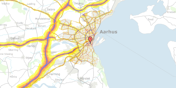 Trafikstøjkort på Ålborggade 28, kl. tv, 8000 Aarhus C